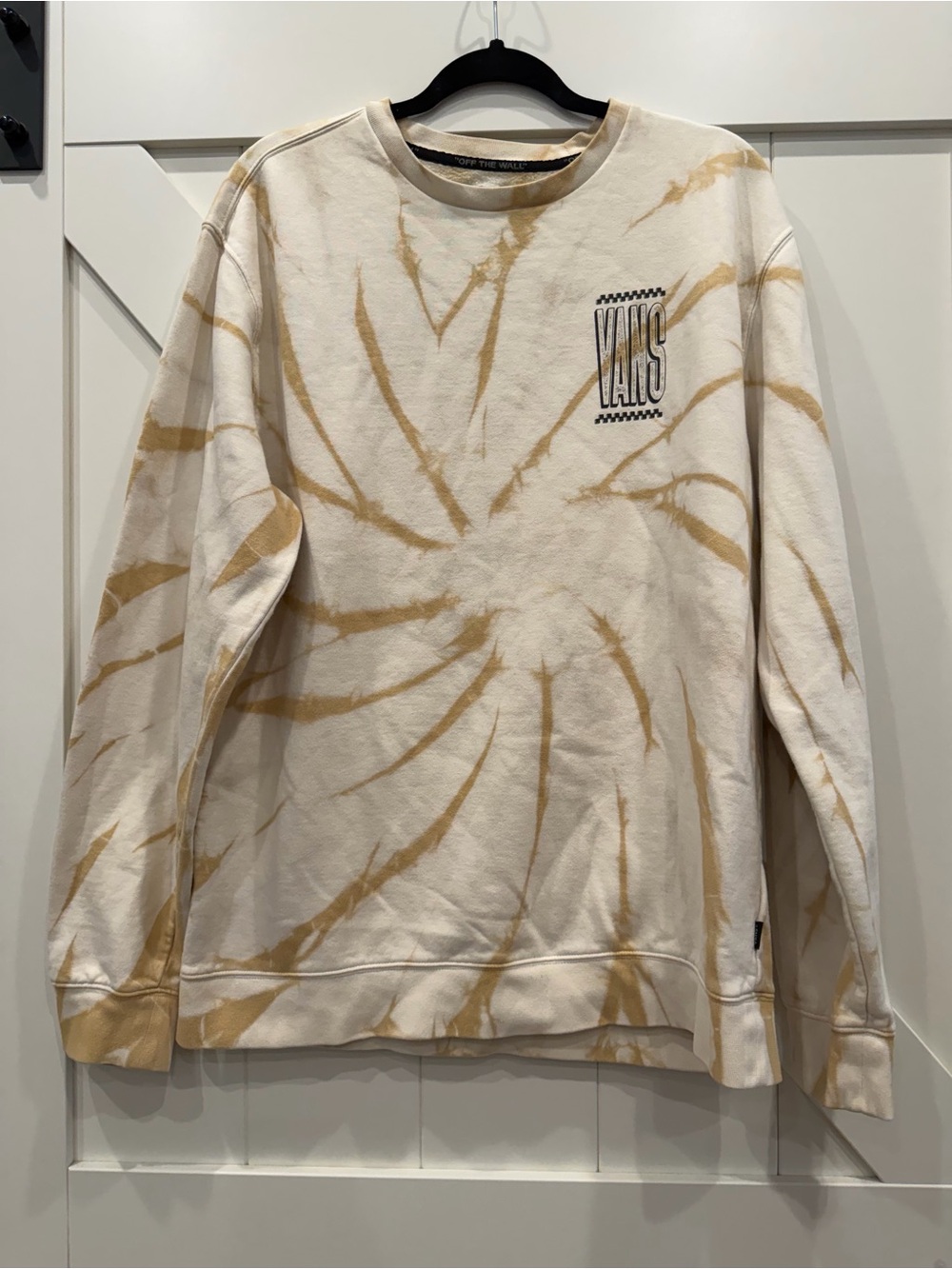 Vans Cream & Tan Spiral Tie-Dye Crewneck Sweatshirt